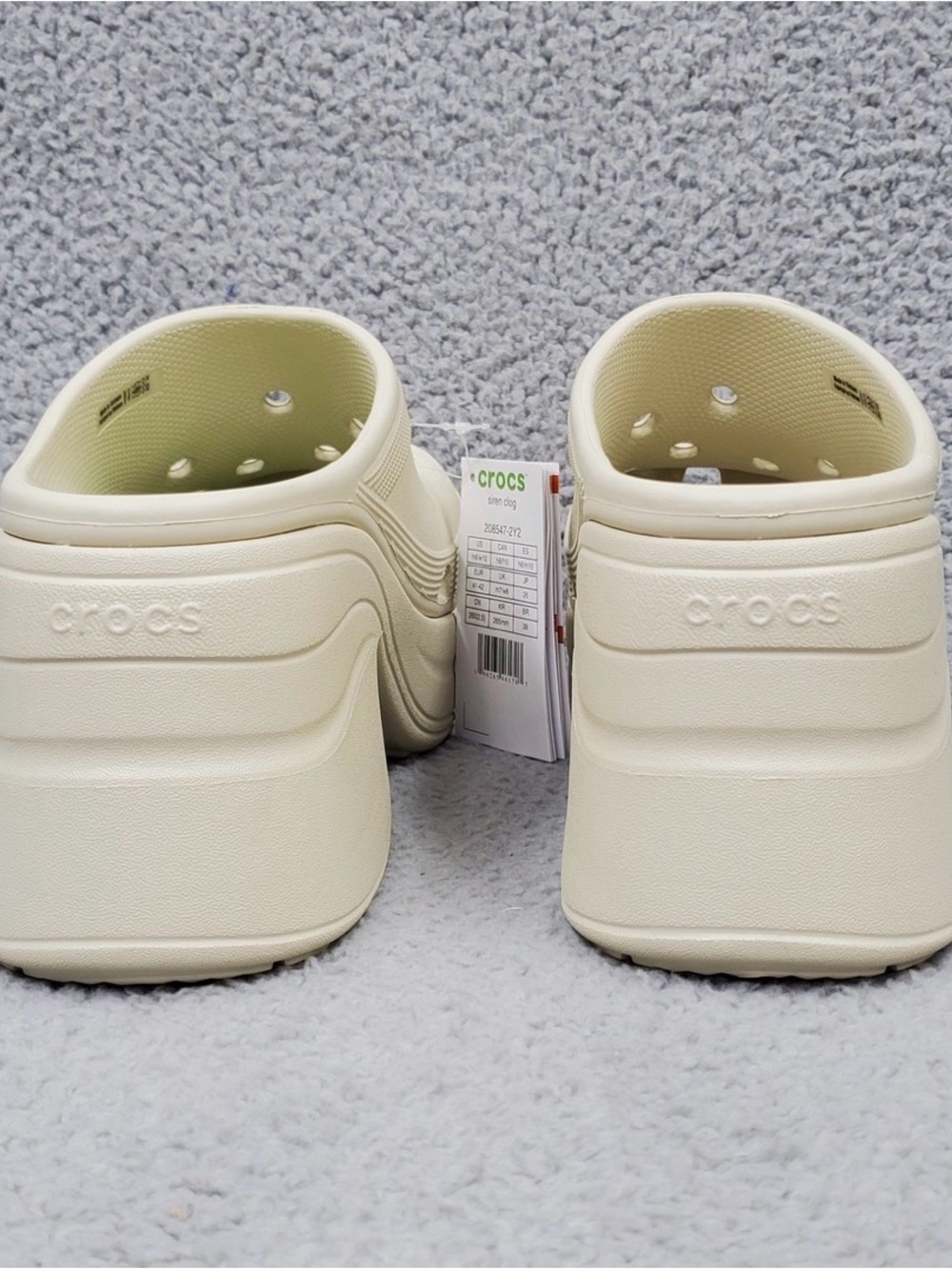 Crocs Siren Clog Womens Size 8 Bone (Beige) 3.5" Heel Slip On 208547-2Y2 - Picture 5 of 6
